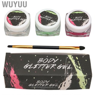 Wuyuu Body Glitter Gel 3 Colours Bottles Colour Changing for Cheeks Eyes