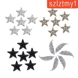 [szlztmy1] แผ่นแพทช์คริสตัล พลอยเทียม รูปดาว สําหรับตกแต่งเสื้อผ้า DIY 6 ชิ้น