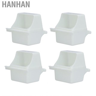 Hanhan 4 Sets Birds Dispenser Feeder White PP Plastic Hanging Waterer  Feeders RE