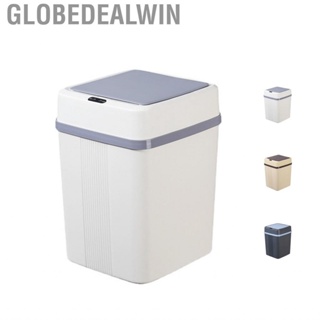 Globedealwin Trash Can 12L Smart  Stable Dealing Cover Simple Style Automatic Touchless Garbage Bin for Home