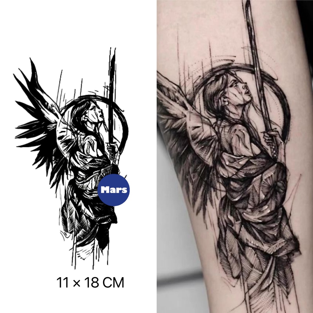 Mars Tattoo NEW Technology Magic - รอยสักชั่วคราว lasting 2 สัปดาห์, สติ๊กเกอร์รอยสัก D071