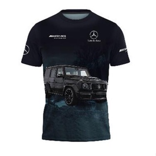 เสื้อยืด ลายทีมแข่งรถ Mercedes-Benz Baju Microfiber Jersi Jersey Sublimation