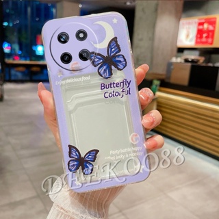 เคสโทรศัพท์มือถือนิ่ม ลายดอกทิวลิป ผีเสื้อ พร้อมช่องใส่บัตร สําหรับ Realme C51 C53 C55 NFC 11 10 Pro Pro+ Plus 10T Coca-Cola Edition 5G 4G 2023