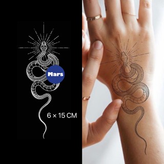 【Mars Tattoo】ใหม่ สติกเกอร์รอยสักชั่วคราว ลายงู กึ่งถาวร 2 สัปดาห์ ติดทนนาน D161