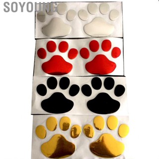 Soyoung 2pcs Universal PVC Dog Paw Footprint  Car Emblem Decal Decoration Exterior Accessories