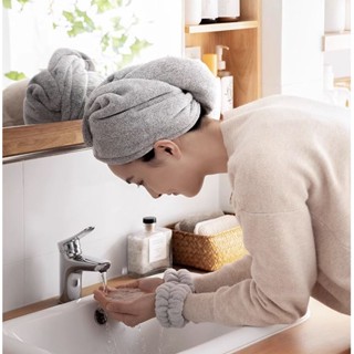 Omocha - Hair towel cap หมวกเช็ดผม ผ้าเช็ดผม ซับน้ำดีพิเศษ