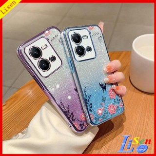 เคส Vivo V25 5G V25E HYB ดอกไม้ ผีเสื้อ เคสโทรศัพท์ ป้องกัน