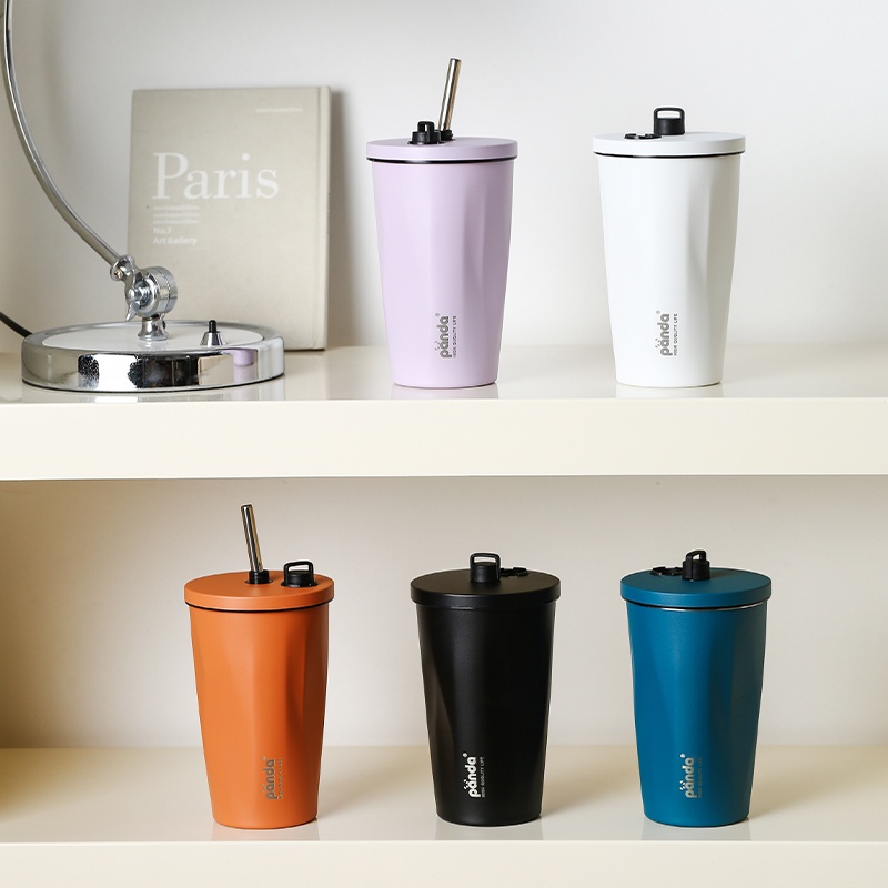PANDA แก้วเก็บความเย็น แก้วกาแฟ ขวดน้ํา สแตนเลส 304