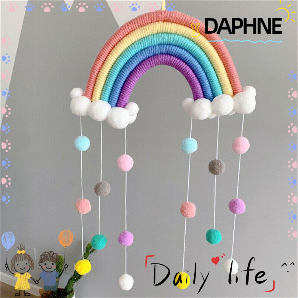 Daphne พรมปูพื้น ลายก้อนเมฆ สายรุ้ง ปอมปอม|โมบายแฮนด์เมด DIY สําหรับแขวนตกแต่งผนังบ้าน