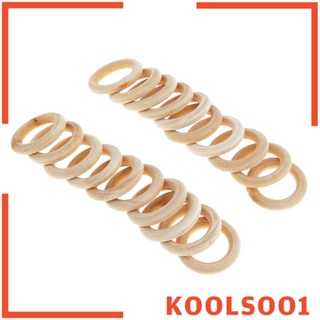 [Koolsoo1] แหวนไม้ ทรงกลม 25 มม. สําหรับทําเครื่องประดับ DIY 20 ชิ้น