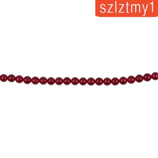 [szlztmy1] ลูกปัดหินหยกธรรมชาติ ทรงกลม สีแดง 8 มม. 15 นิ้ว