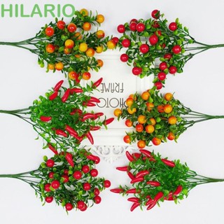 Hilario ผลไม้ประดิษฐ์ 1 กิ่ง สร้างสรรค์ มินิ พริกไทย ดอกไม้ DIY เบอรี่ สีแดง พลาสติก ตกแต่งบ้าน