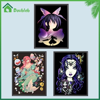 【Doub X ✮】ภาพวาดปักเพชร ทรงกลม ลายผู้หญิงสวย 5D DIY สําหรับตกแต่งบ้าน ✮