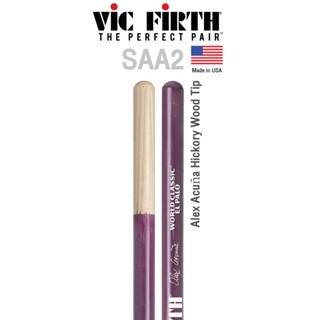 Vic Firth® SAA2 ไม้กลอง ไม้กลองทิมบาเลส Alex Acuña Hickory หัวไม้ ( Alex Acuña Drumsticks ) ** Made in USA **