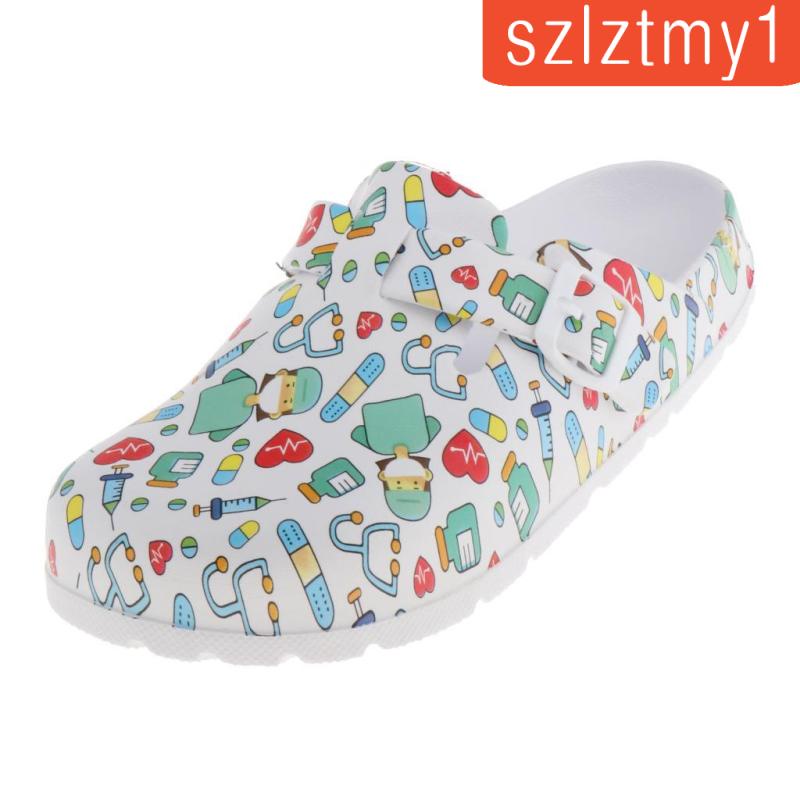 [szlztmy1] รองเท้าพยาบาล พื้นนิ่ม พิมพ์ลาย สําหรับผู้หญิง