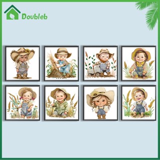 【Doub X ✮】ภาพวาดปักเพชร แนวคาวบอย โมเสก ลายฟาร์มเด็ก 5D ขนาด 30*30 ซม. DIY สําหรับตกแต่งงานหัตถกรรม ✮