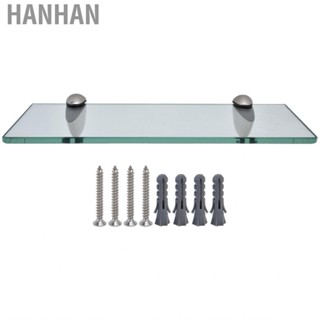 Hanhan Bathroom Glass Shelf Wall‑Mounted Zinc Alloy Storage Rack Accessory