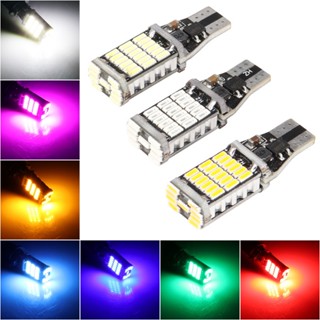 หลอดไฟ LED T15 45SMD W16W คริสตัล สีขาว สีเหลือง สีแดง สําหรับรถยนต์ รถจักรยานยนต์