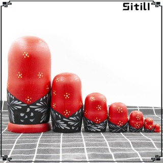 [ขาตั้ง] 7x ตุ๊กตาไม้รัสเซีย Matryoshka Nesting ของเล่นงานฝีมือไม้รัสเซีย