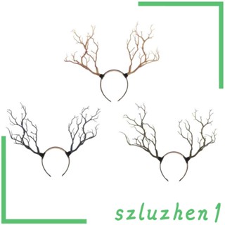 [Szluzhen1] ที่คาดผม ลายกวางเรนเดียร์ กวางเรนเดียร์ สไตล์โกธิค สําหรับปาร์ตี้คริสต์มาส อีสเตอร์