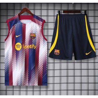 เสื้อกีฬาแขนสั้น ลายทีมชาติฟุตบอล Barcelona 23 24 ชุดเหย้า สําหรับผู้ใหญ่