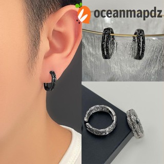 Oceanmapdz ผู้ชาย คลิปหู หัวเข็มขัด ผู้ชาย เครื่องประดับ, ต่างหูคลิป เรียบง่าย ชุบเงิน ห่วง ต่างหูผู้หญิง