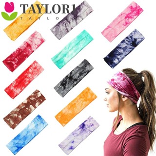 Taylor1 ที่คาดผม ดูดซับเหงื่อ ผูกปม ย้อมสี ผู้ชาย แฟชั่น นุ่ม ที่มีสีสัน ที่คาดผมโยคะ ขี่จักรยาน