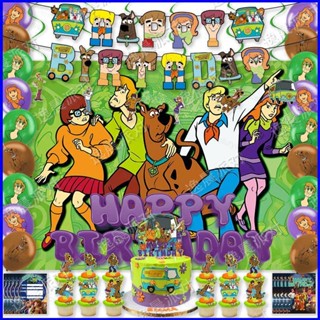 Gp1 ธีม Scooby Doo ชุดตกแต่งงานเลี้ยงวันเกิด เค้ก ลูกโป่ง แบนเนอร์ ปาร์ตี้ ต้องการเค้าโครงฉาก เด็กสาว ของขวัญ