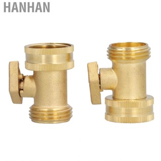 Hanhan 2PCS G3/4 Shut Off Valve Garden Hose Brass Stop With 2 Way Screw Interface