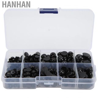 Hanhan 360Pcs Black Round Doll Eyes Multi Sizes Convenient Resin Flat Back Toy