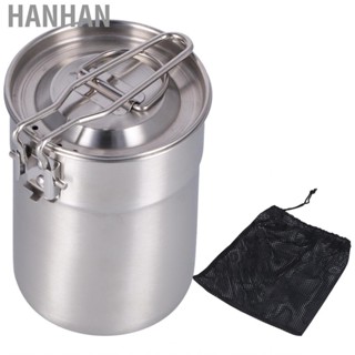 Hanhan Camping Cup Pot 1000ml Water With Foldable Handle Lid Fit For Outdoor