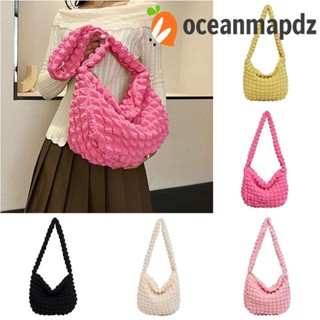 Oceanmapdz กระเป๋าสะพายไหล่ ลายก้อนเมฆ สีพื้น จับจีบ ลายสก๊อต หวานแหวว สไตล์เกาหลี เดินทาง