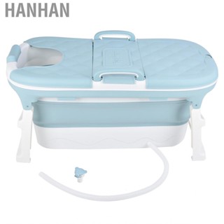 Hanhan Portable Bathtub Blue Soft Collapsible Home SPA Baby Tub For Shower US