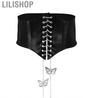 Lilishop Black Corset Belt Vintage Style PU Leather Comfortable Waist Gift