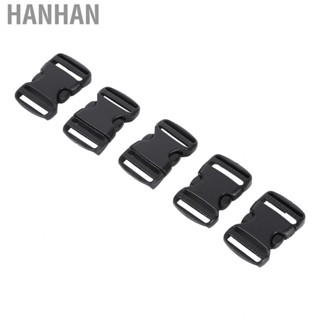 Hanhan 5x Black Plastic Side Quick Release Buckle  Cord Strap Backpack Bag for DIY