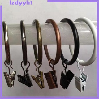 [JoyDIY] แหวนโลหะชุบ พร้อมคลิปหนีบ เส้นผ่าศูนย์กลาง 25 มม. 32 มม. สําหรับผ้าม่าน 12 ชิ้น