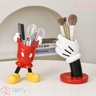 Lanfy กล่องใส่เครื่องสําอาง ดินสอ ปากกา เรซิ่น รูปมิกกี้เมาส์ ความจุขนาดใหญ่