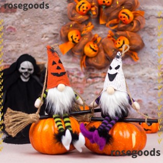 Rosegoods1 จี้ไม้กวาด ผ้าฝ้าย PP รูปแม่มดไร้หน้า น้ําหนักเบา สําหรับตกแต่งปาร์ตี้ฮาโลวีน