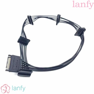 Lanfy สายเคเบิลแยกฮาร์ดไดรฟ์ 1 ตัวผู้ เป็น 5 ตัวเมีย SATA 4PIN SATA อินเตอร์เฟซ พาวเวอร์ซัพพลาย IDE ตัวผู้ SATA 15Pin SATA สําหรับฮาร์ดดิสก์ HDD SSD