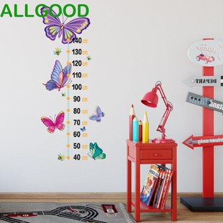 Allgoods สติกเกอร์ไม้บรรทัด PVC ลายผีเสื้อ กันน้ํา มีกาวในตัว ลอกออกได้ สําหรับติดตกแต่งผนังบ้าน 2 ชิ้น ต่อชุด