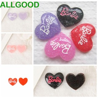 Allgoods กิ๊บติดผมเรซิ่น รูปหัวใจ แต่งกลิตเตอร์ สําหรับตุ๊กตาบาร์บี้ DIY 10 ชิ้น