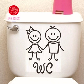 สติกเกอร์ ลายการ์ตูน BARRY WC สีดํา สําหรับตกแต่งห้องน้ํา เหมาะกับผู้ชาย และผู้หญิง