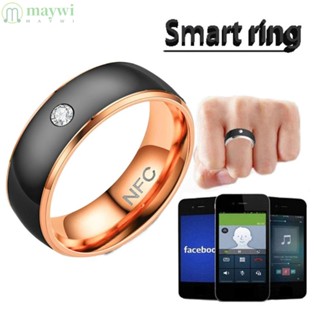 Maywi NFC แหวนนิ้วอัจฉริยะ สเตนเลส อเนกประสงค์ กันน้ํา สําหรับโทรศัพท์ Android ผู้ชาย