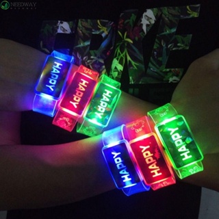 Needway สายรัดข้อมือ LED เรืองแสง พร็อพสําหรับปาร์ตี้ งานเทศกาล