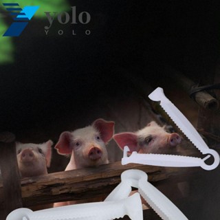 Yolo คลิปหนีบสายไฟ พลาสติก กันลื่น ลายสัตว์ หมู 4.9 ซม. ใช้แล้วทิ้ง สีขาว สําหรับทารกแรกเกิด 10 ชิ้น