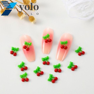 Yolo เครื่องประดับเรซิ่น ลายการ์ตูนเชอร์รี่ 7*9 มม. DIY 50 ชิ้น