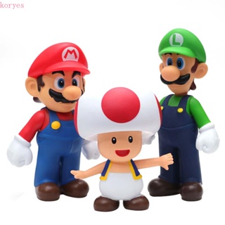 Koryes โมเดลฟิกเกอร์การ์ตูนอนิเมะ Mario Super Mario Bros ของเล่นสําหรับเด็ก