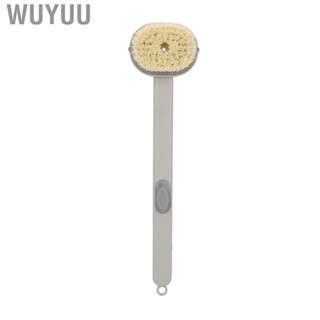 Wuyuu Rub Bath Brush Deep Clean Skin Comfortable Body Wash Button Long Handle for Shower