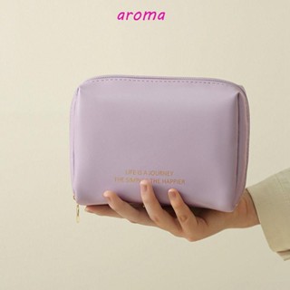 Aroma กระเป๋าเครื่องสําอาง หนัง PU กันน้ํา น่ารัก แฟชั่น สําหรับผู้หญิง