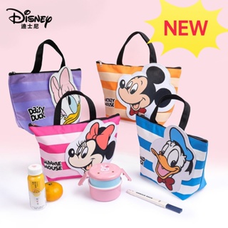 Graby Disney ของแท้ กระเป๋าอาหารกลางวัน กระเป๋าถือ ผ้าแคนวาส ลายการ์ตูนมิกกี้ มินนี่เมาส์ ทรงสี่เหลี่ยม ขนาดเล็ก แฟชั่นสําหรับสตรี ขายดี สุดเท่